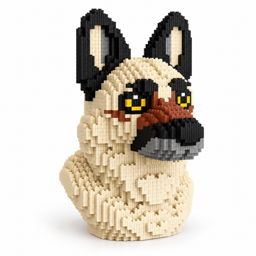 Dog Bust Building Block Set