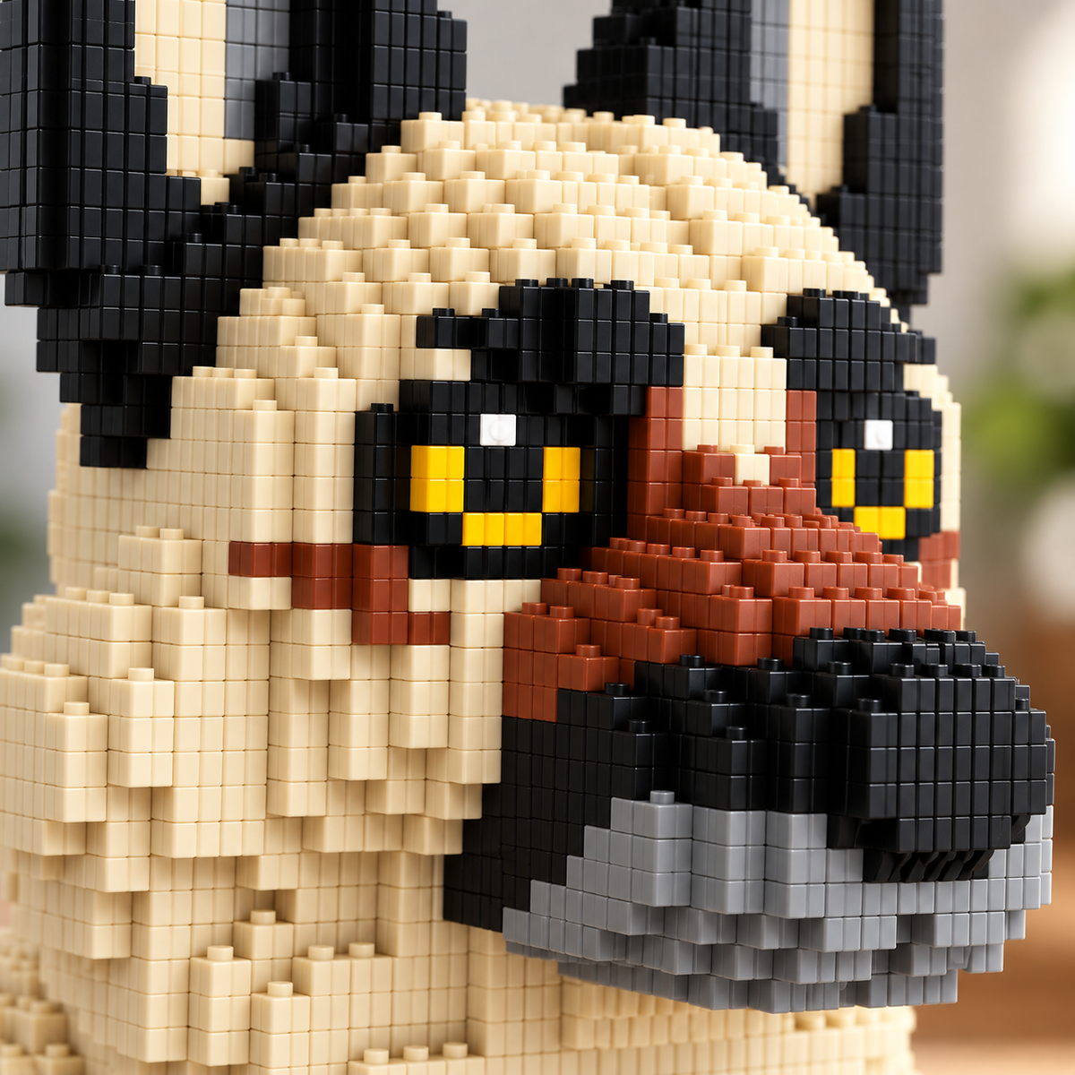 Dog Bust Building Block Set