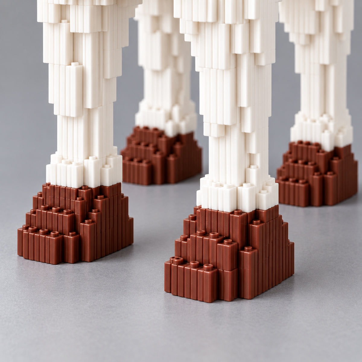 White Horse Building Block Set with Blue Mane
