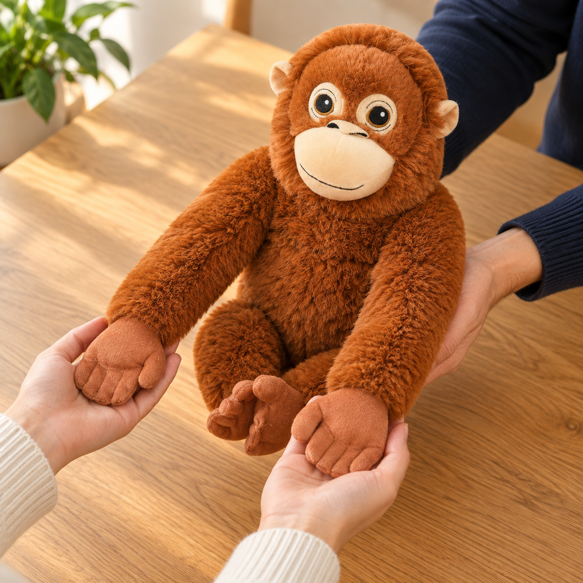 Brown Long-Arm Monkey Plush