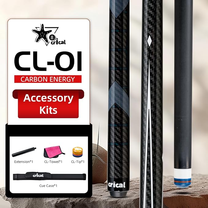 【CL-01】58" Carbon Fiber Pool Cue 12.5mm Tip